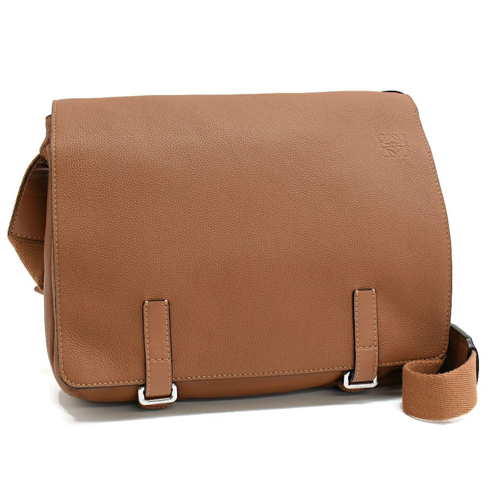 Loewe Military Messenger Bag Leather Brown Anagram